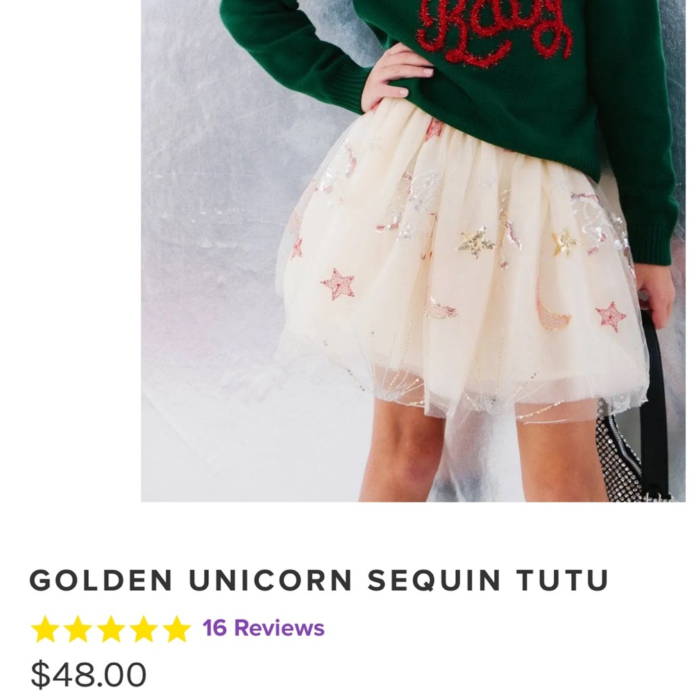 Lola + The Boys Cream Sequin Tutu Skirt